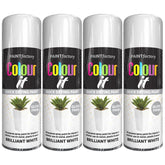 4X Paint Factory Brilliant White Gloss Spray Paint 400ml Spray Paint